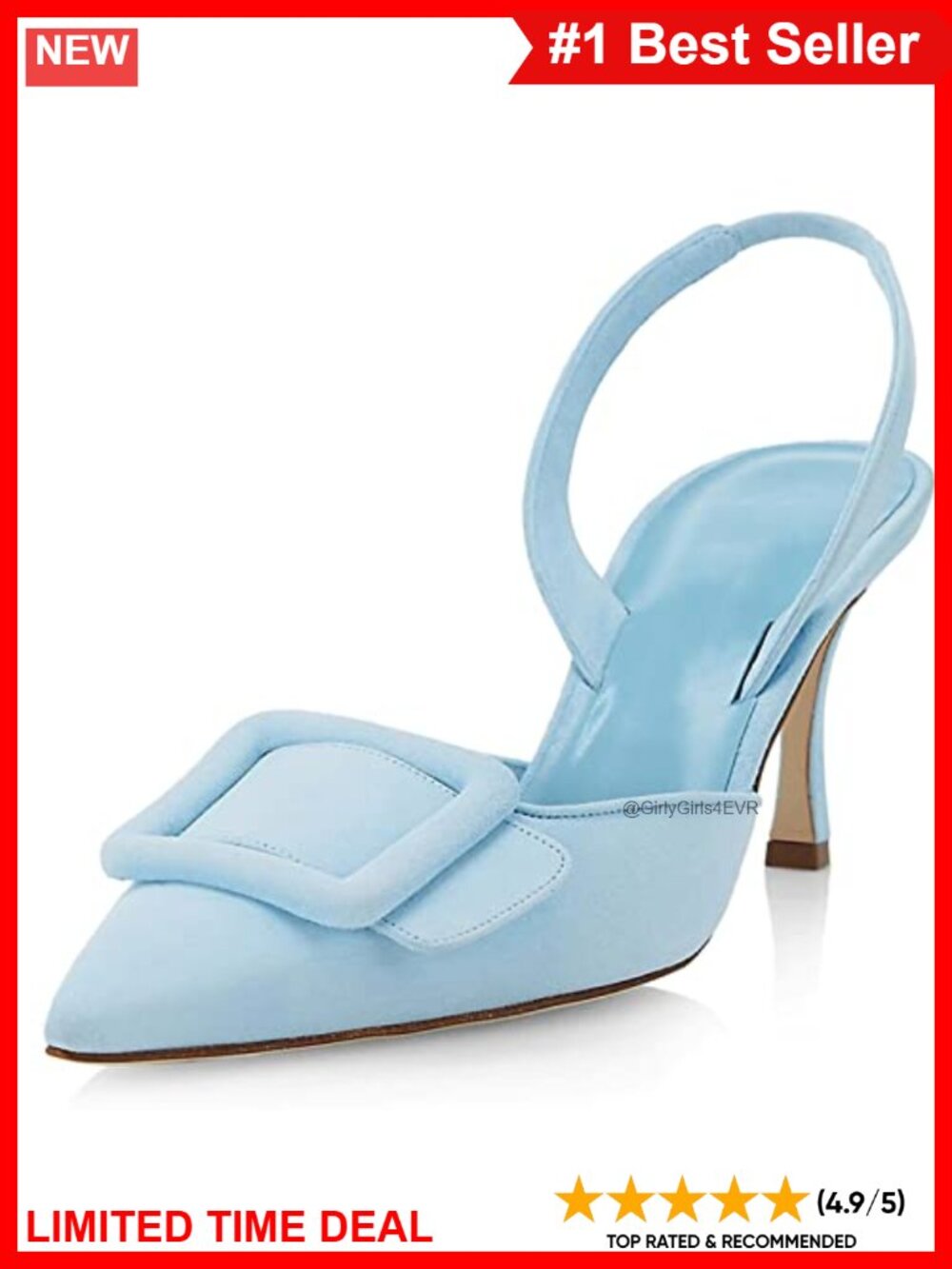 Slingback Pumps Pointed Toe Stiletto Suede Buckle High Heeled Sandals